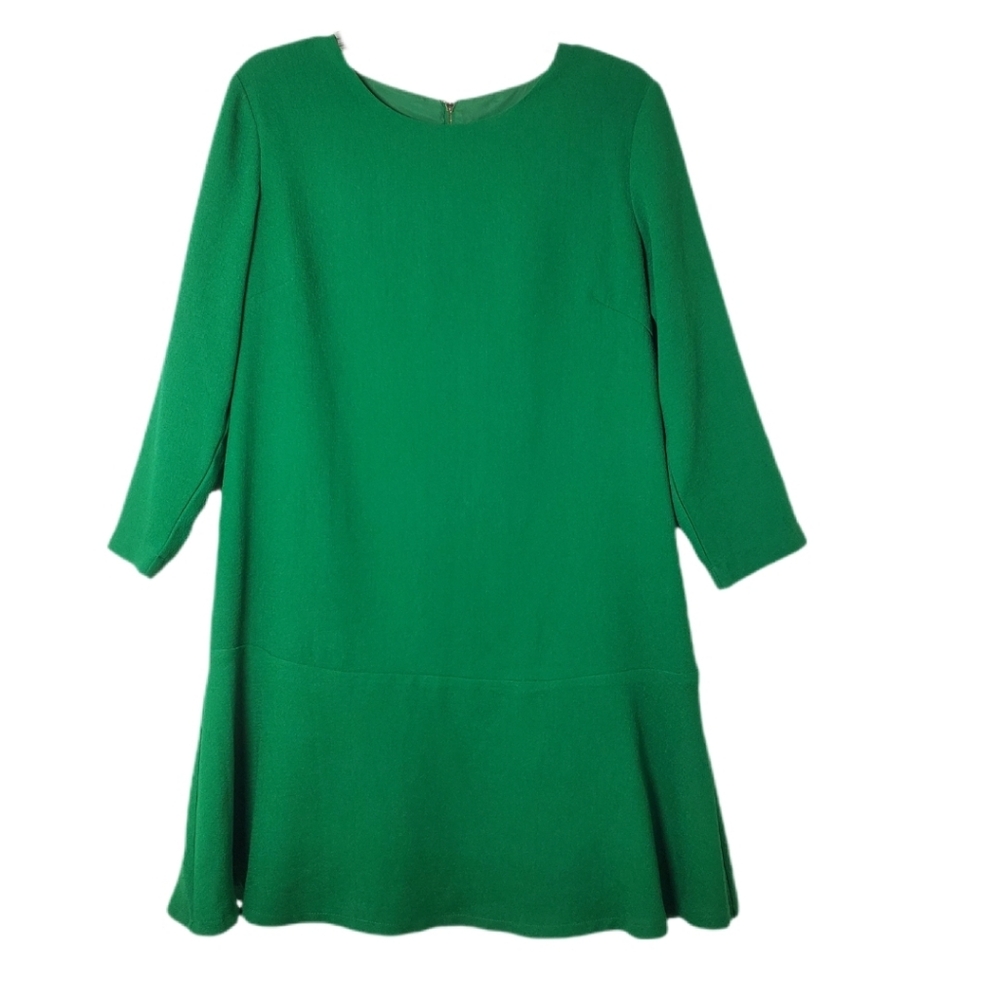 Green Dress with Flared Hem